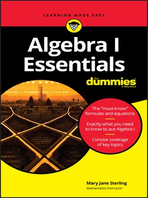cover image of Algebra I Essentials For Dummies